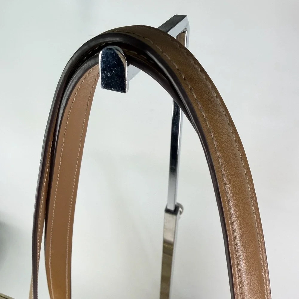 AUTHENTIC Coach Gallery Tote Signature Lt Khaki Chalk Saddle Top Zip Shoulder